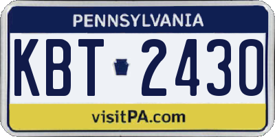 PA license plate KBT2430