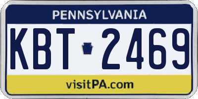 PA license plate KBT2469