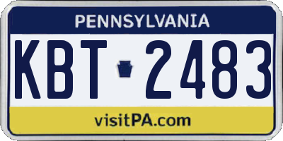 PA license plate KBT2483