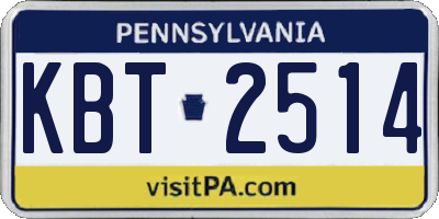 PA license plate KBT2514