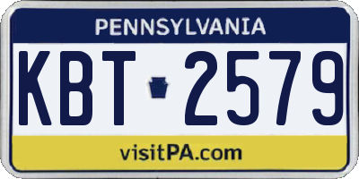 PA license plate KBT2579