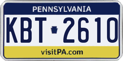 PA license plate KBT2610