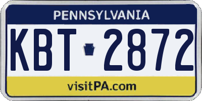 PA license plate KBT2872