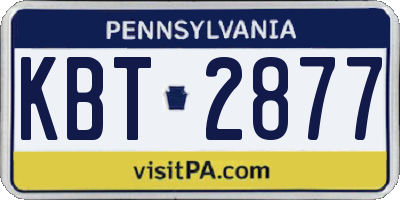 PA license plate KBT2877