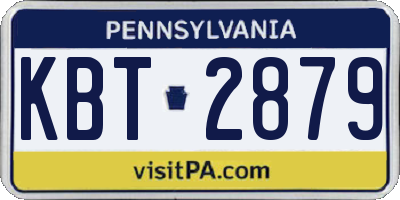 PA license plate KBT2879