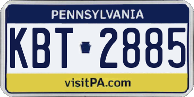 PA license plate KBT2885