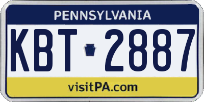 PA license plate KBT2887
