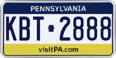 PA license plate KBT2888
