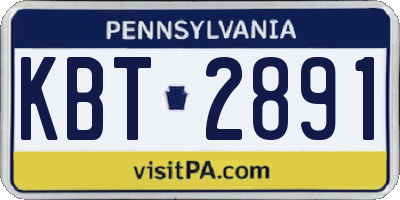 PA license plate KBT2891
