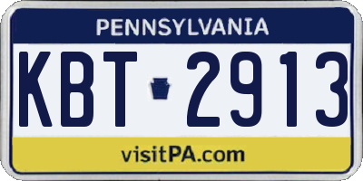 PA license plate KBT2913