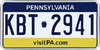 PA license plate KBT2941