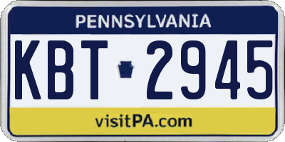PA license plate KBT2945