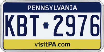 PA license plate KBT2976