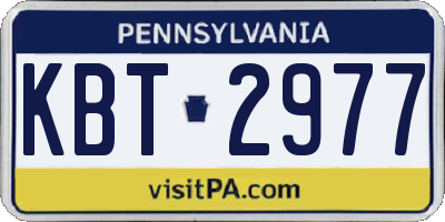 PA license plate KBT2977