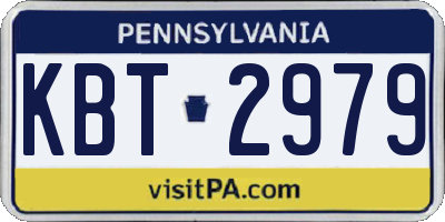 PA license plate KBT2979