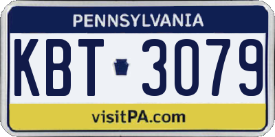 PA license plate KBT3079