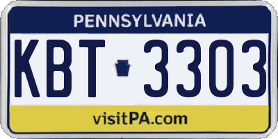 PA license plate KBT3303