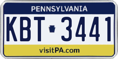 PA license plate KBT3441