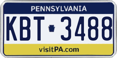 PA license plate KBT3488