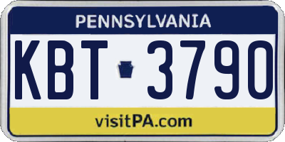 PA license plate KBT3790