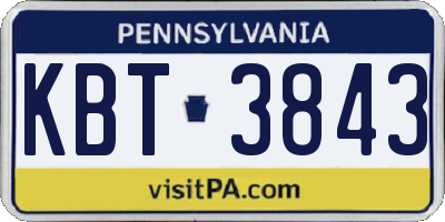 PA license plate KBT3843