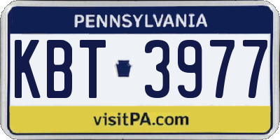 PA license plate KBT3977