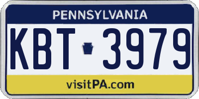 PA license plate KBT3979