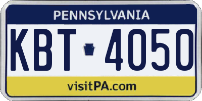 PA license plate KBT4050
