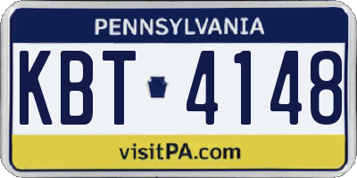 PA license plate KBT4148