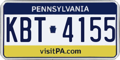 PA license plate KBT4155