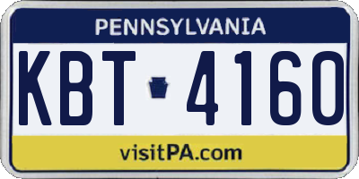 PA license plate KBT4160