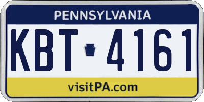 PA license plate KBT4161