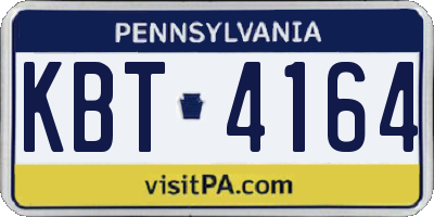 PA license plate KBT4164