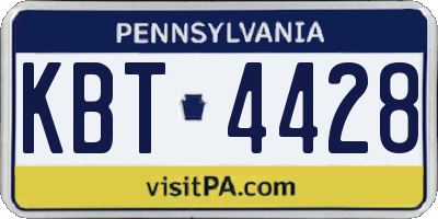 PA license plate KBT4428