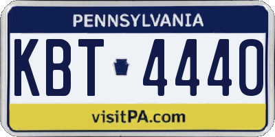 PA license plate KBT4440