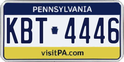 PA license plate KBT4446