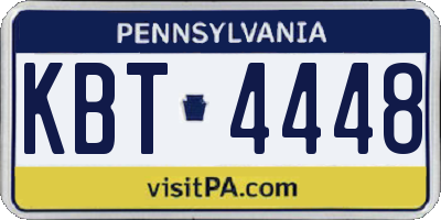 PA license plate KBT4448