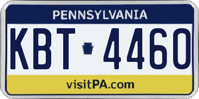 PA license plate KBT4460