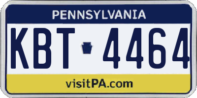 PA license plate KBT4464