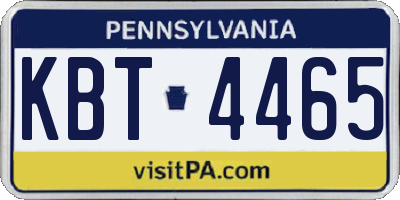 PA license plate KBT4465