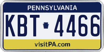 PA license plate KBT4466