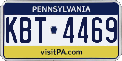 PA license plate KBT4469
