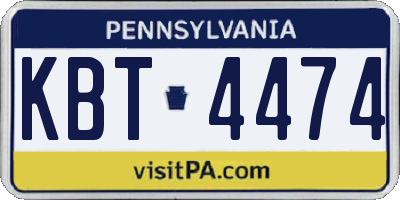 PA license plate KBT4474