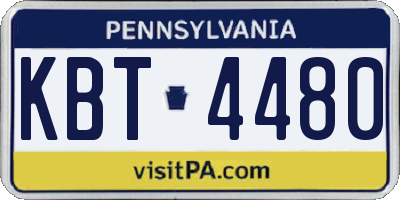 PA license plate KBT4480