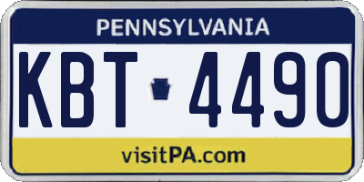 PA license plate KBT4490