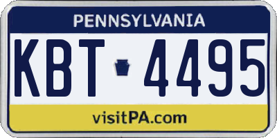 PA license plate KBT4495