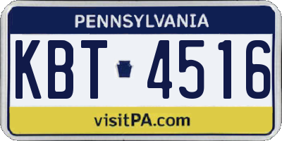 PA license plate KBT4516