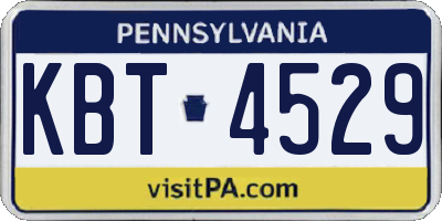 PA license plate KBT4529