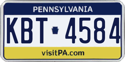 PA license plate KBT4584