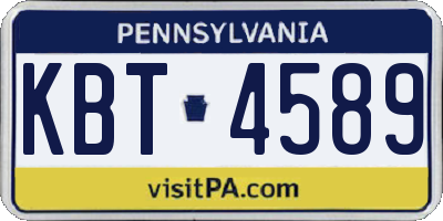 PA license plate KBT4589